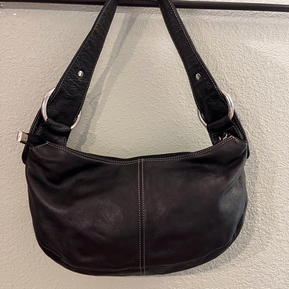 Calvin Klein Black Leather Shoulder Bag